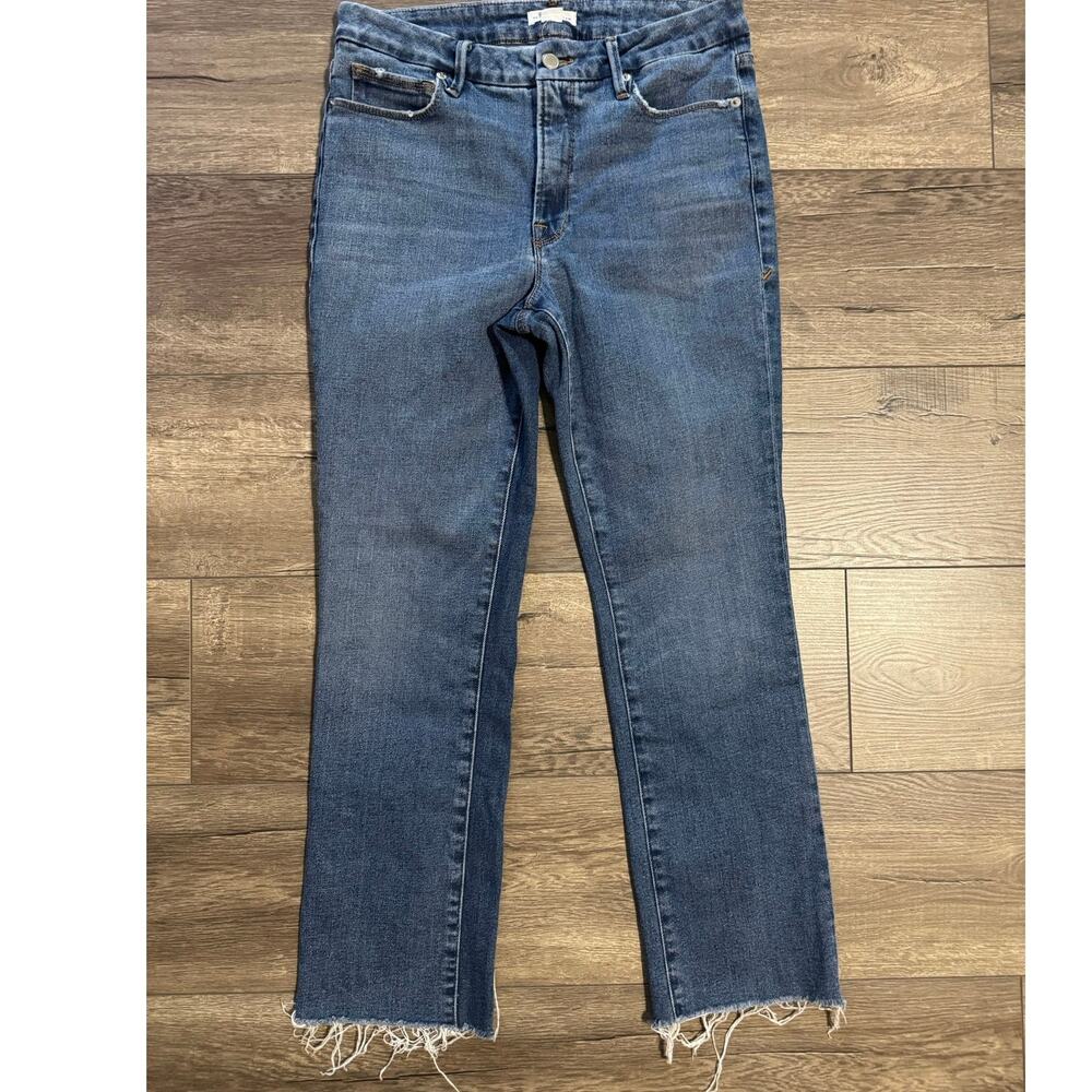 Good American Blue Straight Leg Jeans
